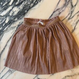 Zara Shiny Bronze Pleated Skirt